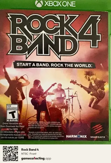Rock Band 4 Xbox One, NTSC box front