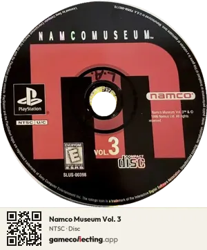 Namco Museum Vol. 3 PlayStation, NTSC disc