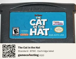 The Cat in the Hat Game Boy Advance, NTSC cartridge label