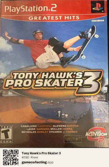Tony Hawk's Pro Skater 3 PlayStation 2, NTSC box front