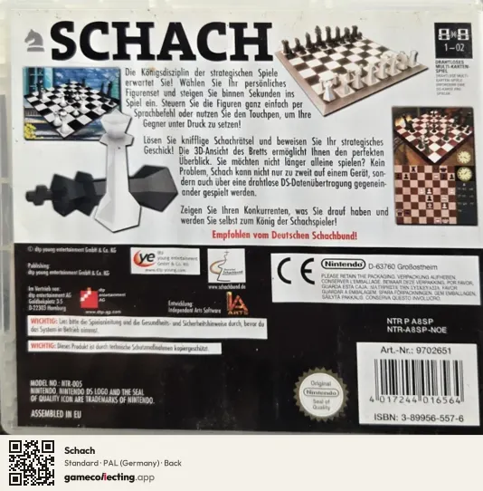 Schach Nintendo DS, Germany box back