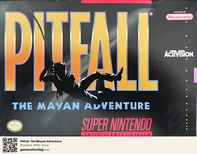 Pitfall: The Mayan Adventure Super Nintendo Entertainment System, NTSC box front