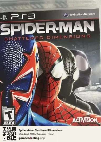 Spider-Man: Shattered Dimensions PlayStation 3, Canada box front