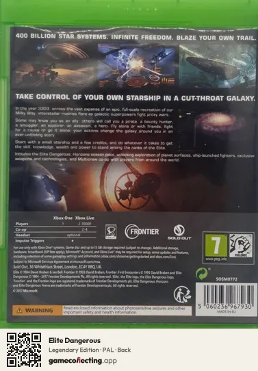 Elite Dangerous Xbox One, PAL box back