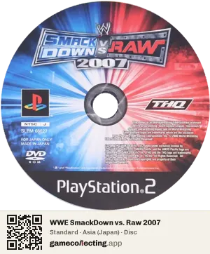 WWE SmackDown vs. Raw 2007 PlayStation 2, Asia disc