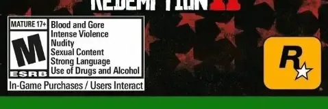 Red Dead Redemption 2, the ESRB box on its front