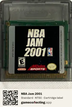 NBA Jam 2001 Game Boy Color, NTSC cartridge label