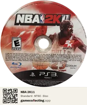 NBA 2K11 PlayStation 3, NTSC disc
