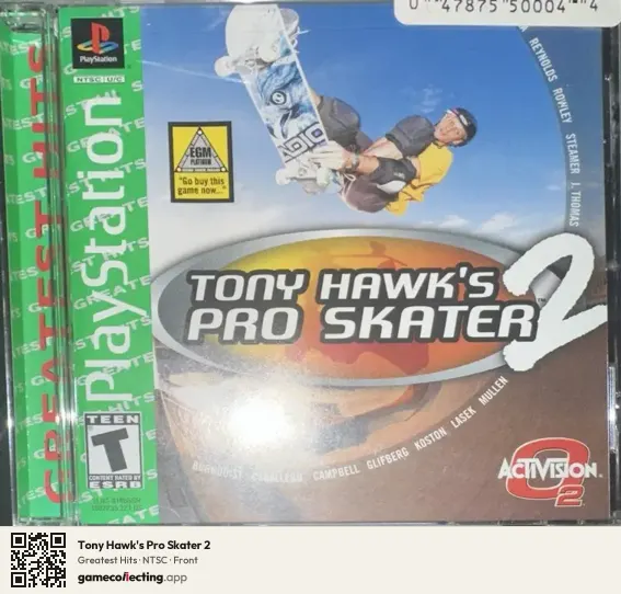 Tony Hawk's Pro Skater 2 PlayStation, NTSC box front