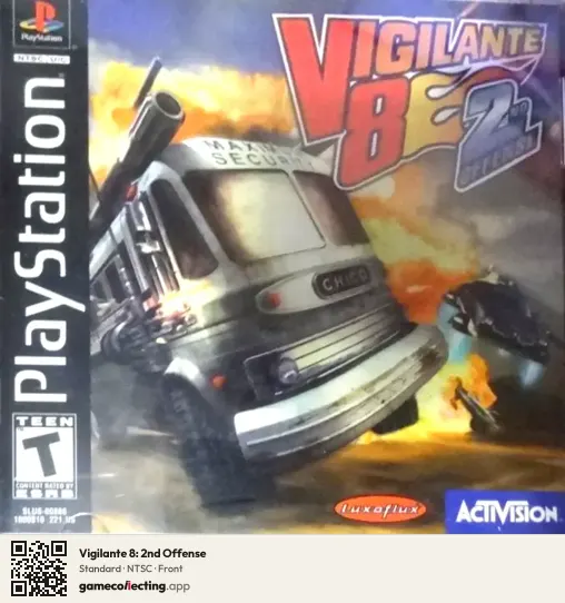 Vigilante 8: 2nd Offense PlayStation, NTSC box front
