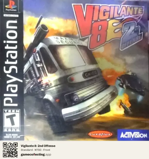 Vigilante 8: 2nd Offense PlayStation, NTSC box front