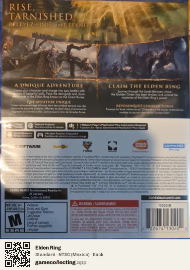 Elden Ring PlayStation 5, Mexico box back
