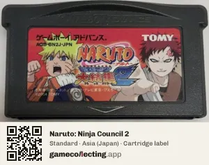 Naruto: Ninja Council 2 Game Boy Advance, Asia cartridge label