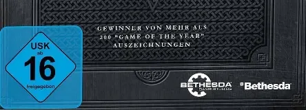 The Elder Scrolls V: Skyrim, the USK square on its front