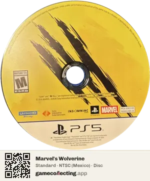Marvel's Wolverine PlayStation 5, NTSC disc