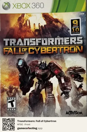 Transformers: Fall of Cybertron Xbox 360, NTSC box front