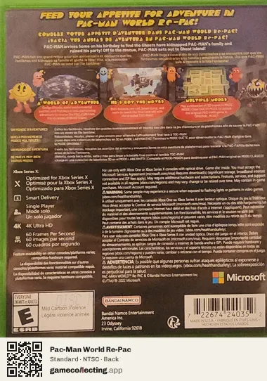 Pac-Man World Re-Pac Xbox Series X, NTSC box back