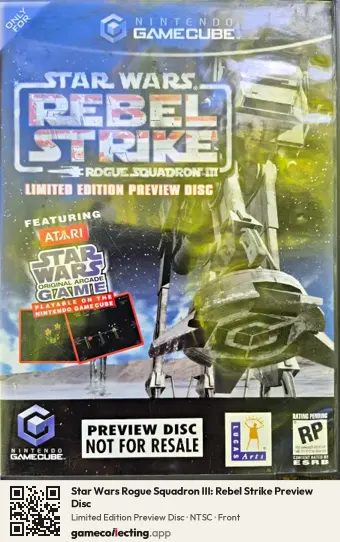 Star Wars Rogue Squadron III: Rebel Strike Preview Disc Nintendo GameCube, NTSC box front