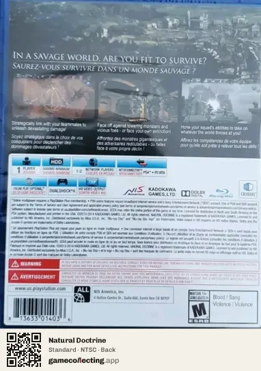 Natural Doctrine PlayStation 4, NTSC box back