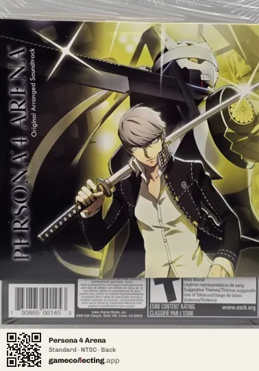 Persona 4 Arena PlayStation 3, NTSC box back