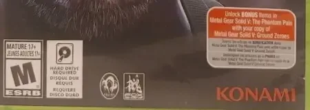 Metal Gear Solid V: Ground Zeroes, the ESRB box on its front