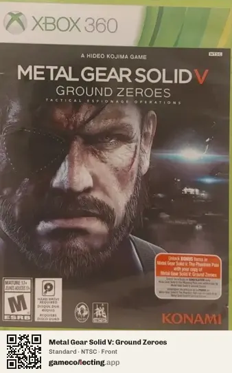 Metal Gear Solid V: Ground Zeroes Xbox 360, NTSC box front