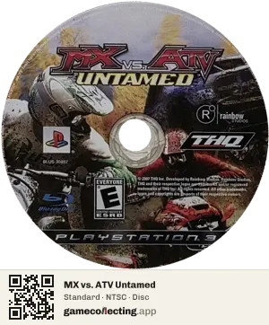 MX vs. ATV Untamed PlayStation 3, NTSC disc