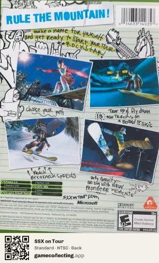 SSX on Tour Xbox, NTSC box back
