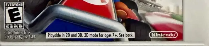 Mario Kart 7, the ESRB box on its front