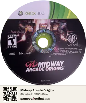 Midway Arcade Origins Xbox 360, NTSC disc