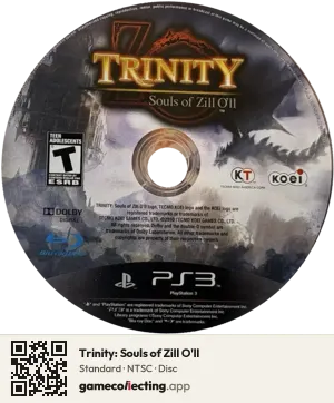 Trinity: Souls of Zill O'll PlayStation 3, NTSC disc