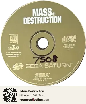 Mass Destruction Sega Saturn, PAL disc