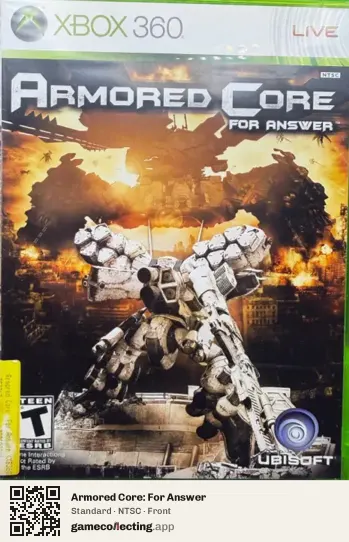 Armored Core: For Answer Xbox 360, NTSC box front