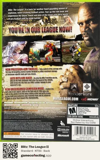 Blitz: The League II Xbox 360, NTSC box back