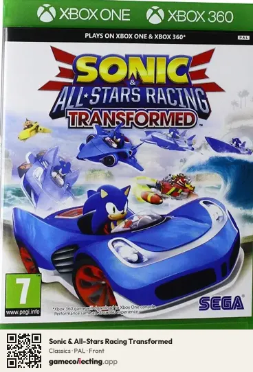Sonic & All-Stars Racing Transformed Xbox 360, PAL box front
