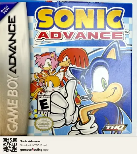 Sonic Advance Game Boy Advance, NTSC box front
