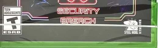 Five Nights at Freddy's: Security Breach, the ESRB box on its front