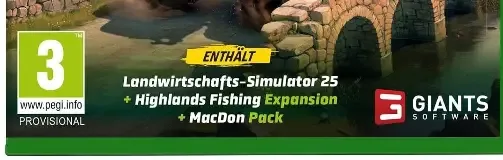 Farming Simulator 25, the PEGI square on its front