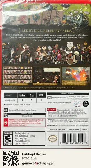Culdcept Begins Nintendo Switch 2, NTSC box back