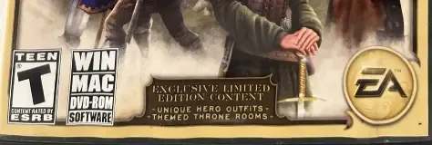 The Sims Medieval, the ESRB box on its front