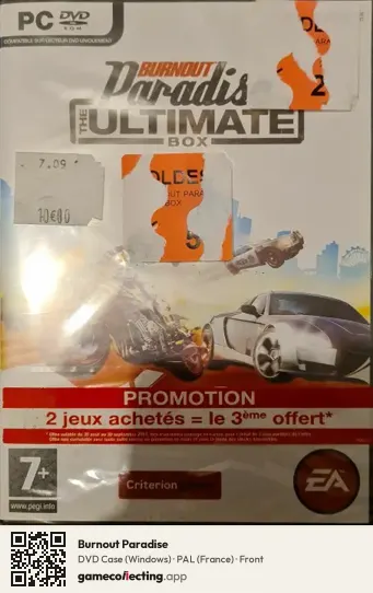 Burnout Paradise Computer, France box front