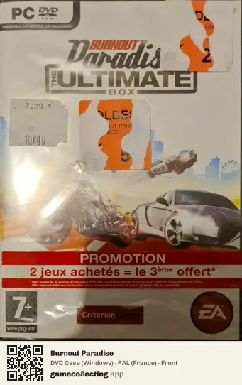 Burnout Paradise Computer, France box front