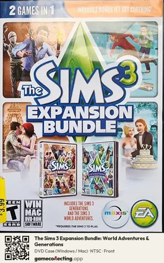The Sims 3 Expansion Bundle: World Adventures & Generations Computer, NTSC box front