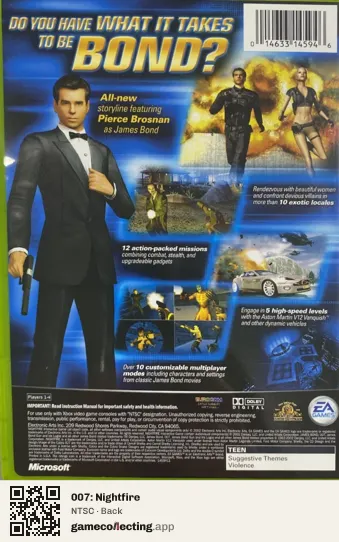 007: Nightfire Xbox, NTSC box back