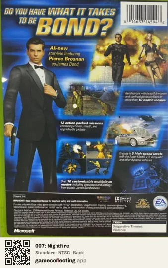 007: Nightfire Xbox, NTSC box back
