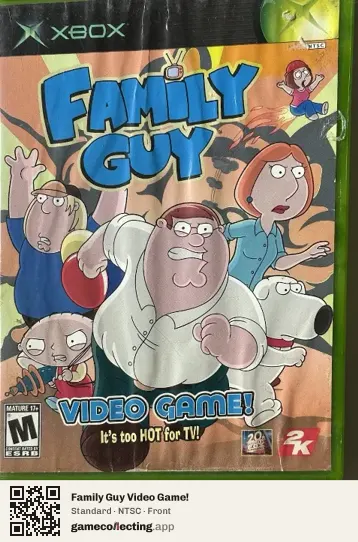 Family Guy Video Game! Xbox, NTSC box front