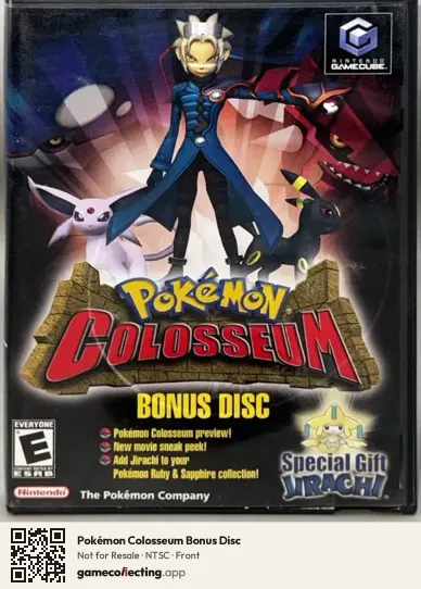 Pokémon Colosseum Bonus Disc Nintendo GameCube, NTSC box front