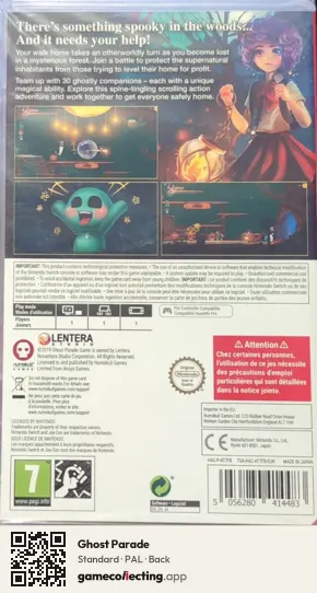 Ghost Parade Nintendo Switch, PAL box back
