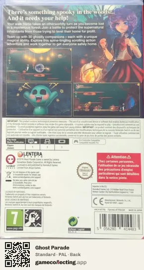 Ghost Parade Nintendo Switch, PAL box back