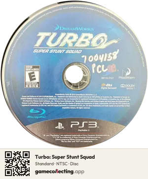 Turbo: Super Stunt Squad PlayStation 3, NTSC disc